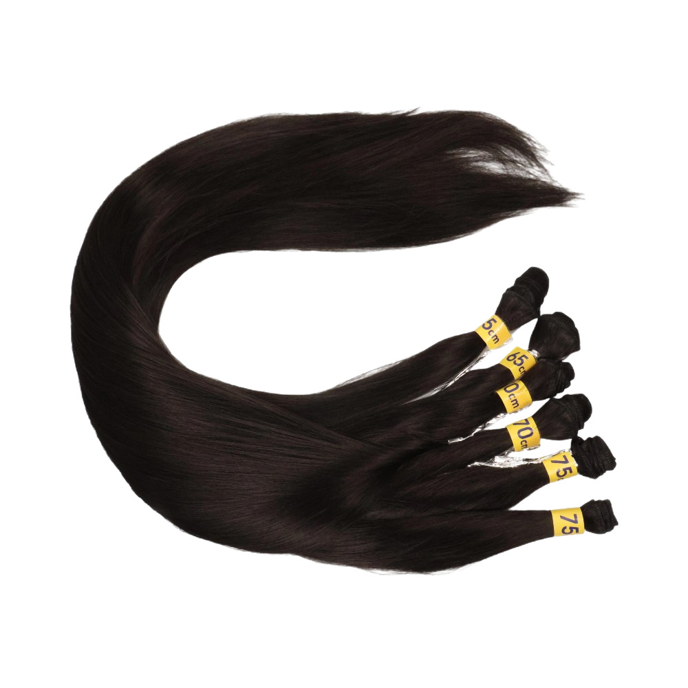 Cross-mirror african long straight hair curtain six-piece set new yaki korean - Image 4