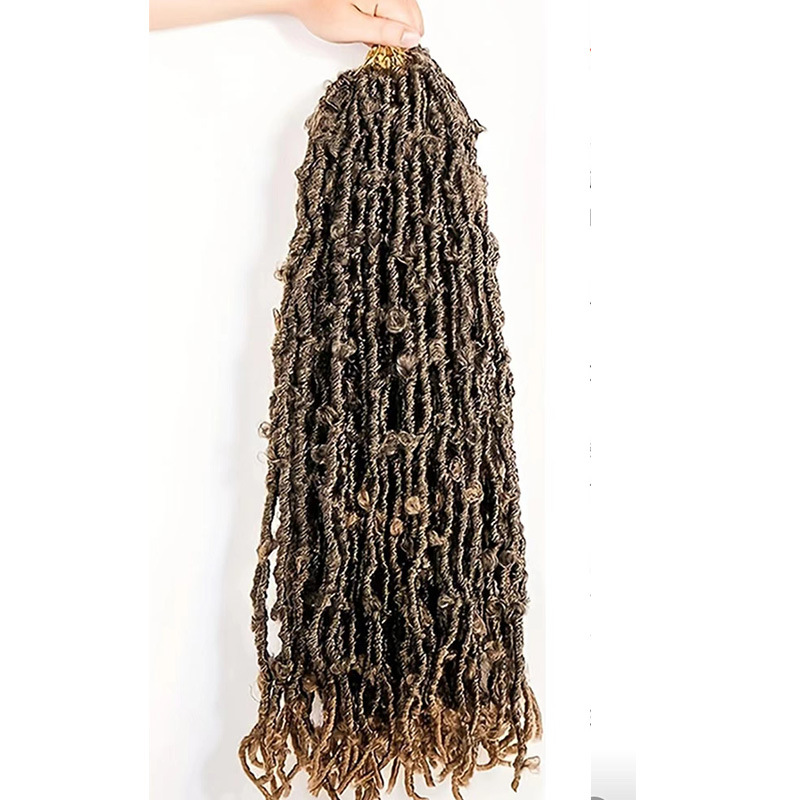Earthworm curved wig chemical fiber Crochet Butterfly curved wig Butterfly Locs Crochet Hair - Image 3