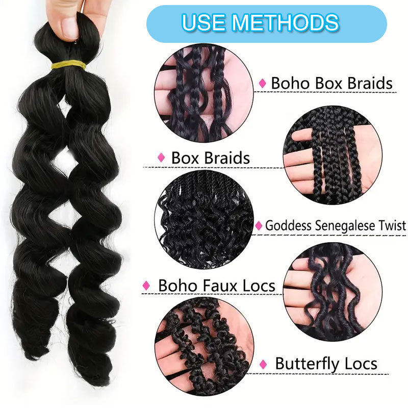 Fashion Hair African French Screw Roll Chemical Fiber Crochet Hair Extension Wig Loose Cury Crochet - Image 2