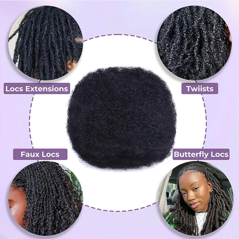 Fashion Human Hair Dreadlocks Puffy Silk Hair Bag Afro Kinkys Bulk Human Hair - Image 3