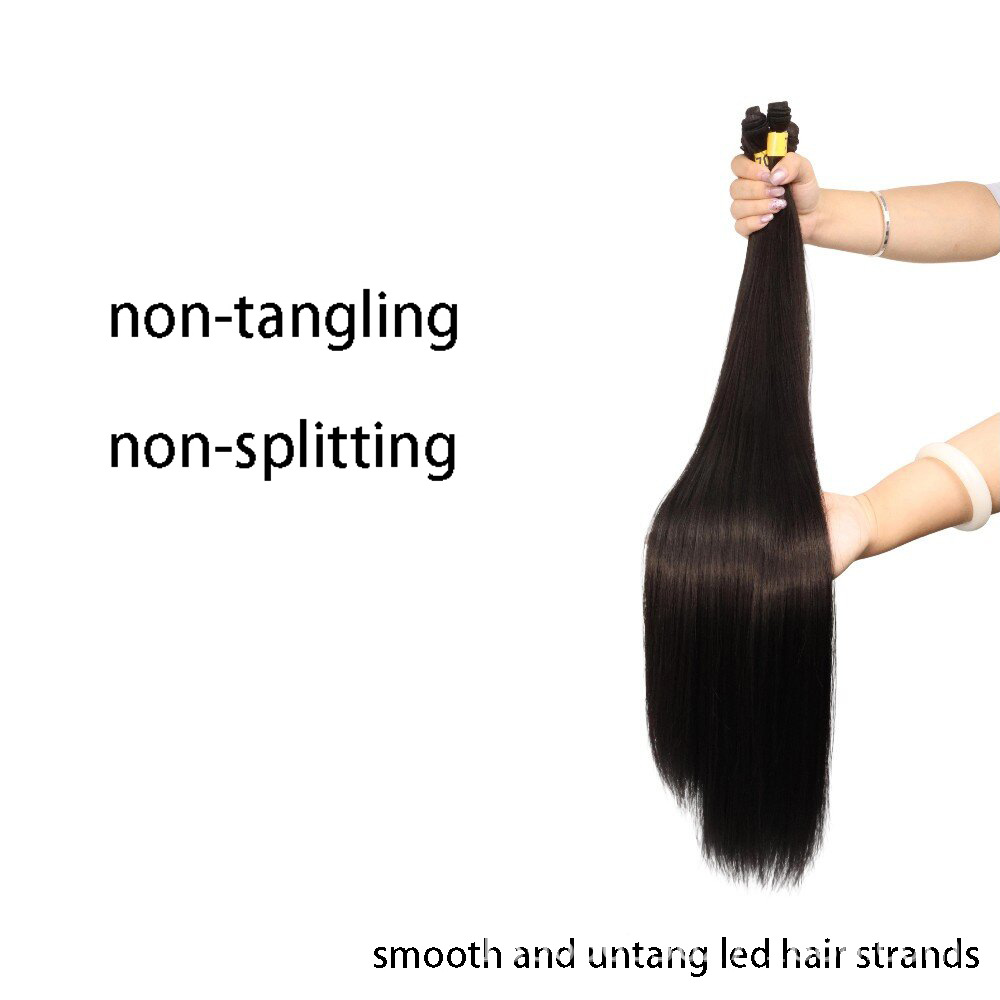Cross-mirror african long straight hair curtain six-piece set new yaki korean - Image 3