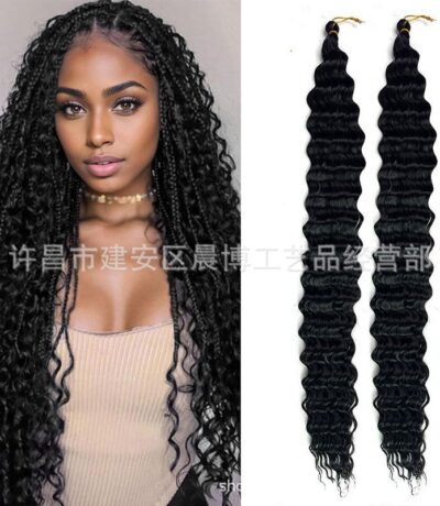 Cross-Border Hot-Selling European and American Non-Synthetic Crochet Braided Dreadlocks Deep T